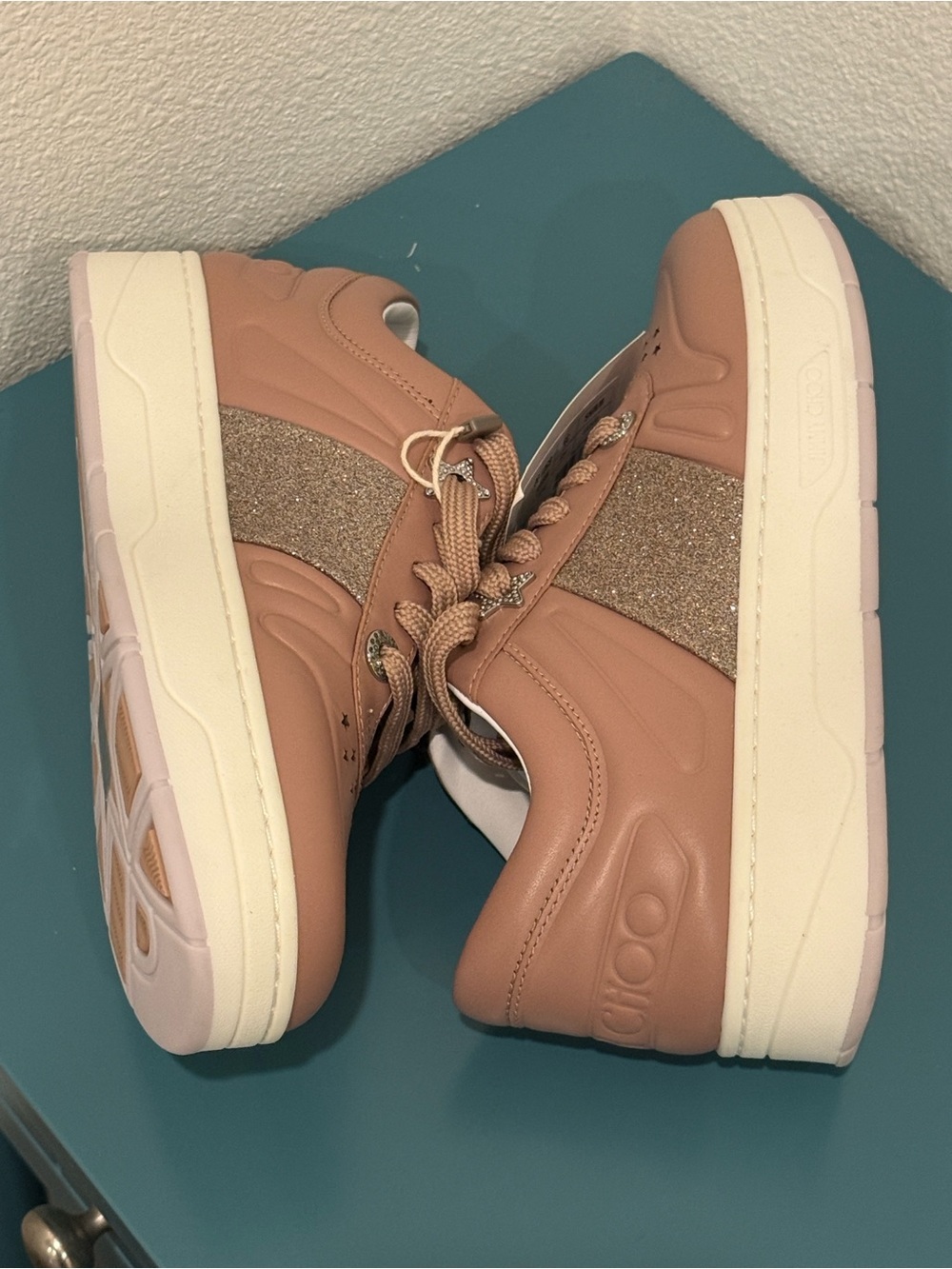 Jimmy Choo Women's Blush Leather Sneakers NWOT - Picture 8 of 12